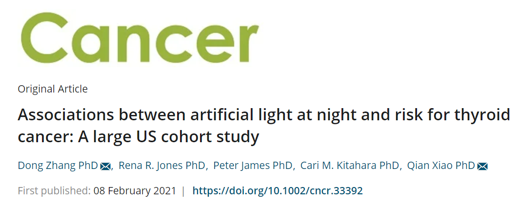 睡觉记得拉窗帘！暴露于夜间人造光者可能面临更高的甲状腺癌风险