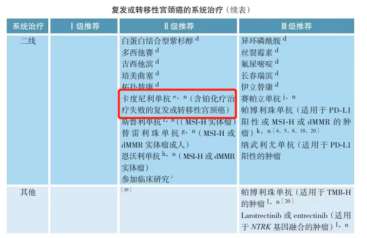 卡度尼利被CSCO指南首位推荐！晚期宫颈癌免疫治疗新里程碑